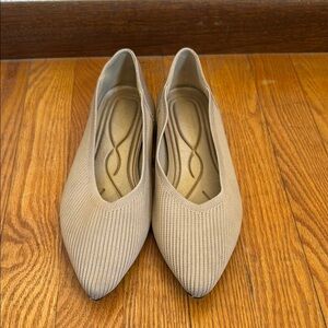 Tingrise Women's Tan Pointed Toe Knit Dressy Slip On Ballet Flats Size 9.5
